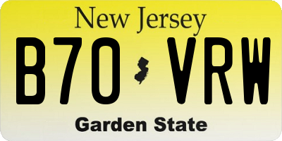 NJ license plate B70VRW
