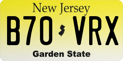 NJ license plate B70VRX