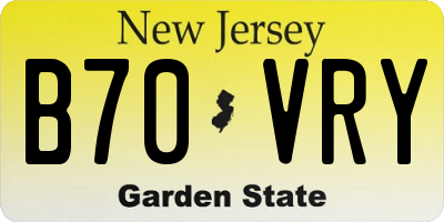 NJ license plate B70VRY