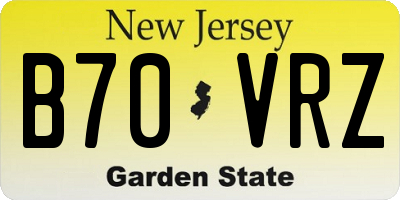 NJ license plate B70VRZ