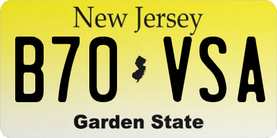 NJ license plate B70VSA