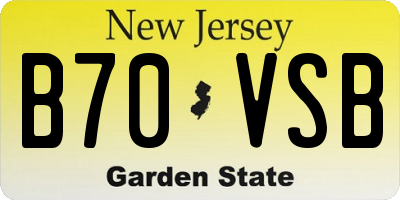 NJ license plate B70VSB