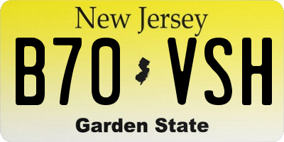 NJ license plate B70VSH
