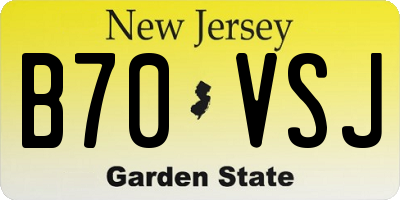 NJ license plate B70VSJ