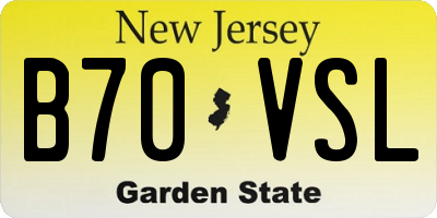 NJ license plate B70VSL