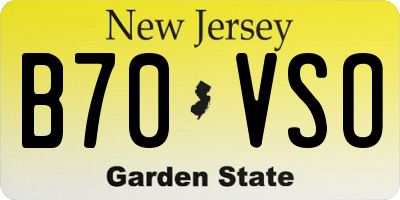NJ license plate B70VSO