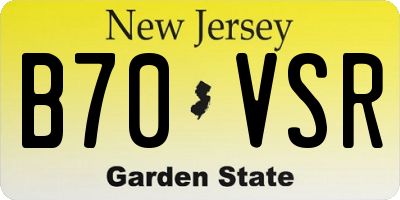 NJ license plate B70VSR