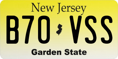 NJ license plate B70VSS