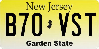 NJ license plate B70VST