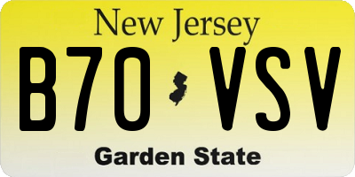 NJ license plate B70VSV
