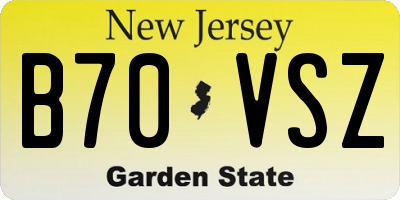 NJ license plate B70VSZ