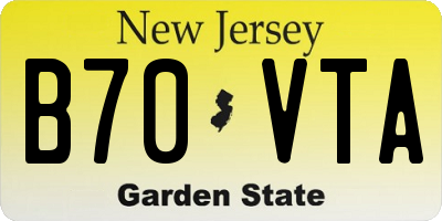 NJ license plate B70VTA