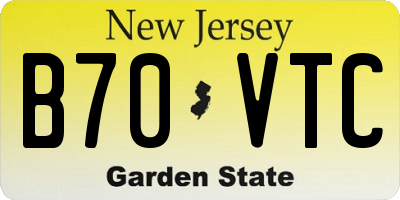 NJ license plate B70VTC