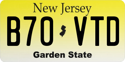 NJ license plate B70VTD