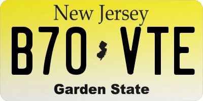 NJ license plate B70VTE