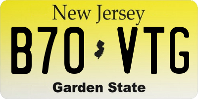 NJ license plate B70VTG