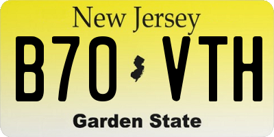 NJ license plate B70VTH