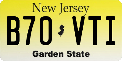 NJ license plate B70VTI