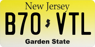 NJ license plate B70VTL