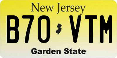 NJ license plate B70VTM