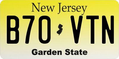 NJ license plate B70VTN