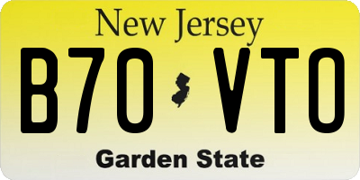NJ license plate B70VTO