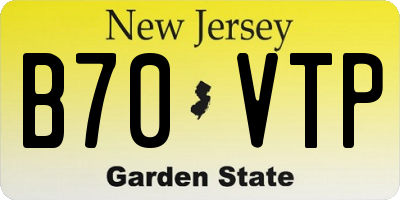 NJ license plate B70VTP