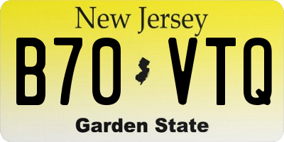 NJ license plate B70VTQ