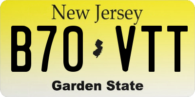 NJ license plate B70VTT