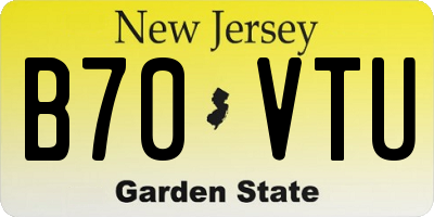 NJ license plate B70VTU