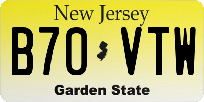 NJ license plate B70VTW