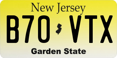 NJ license plate B70VTX