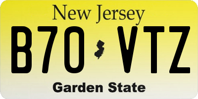NJ license plate B70VTZ