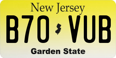 NJ license plate B70VUB