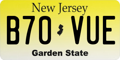 NJ license plate B70VUE