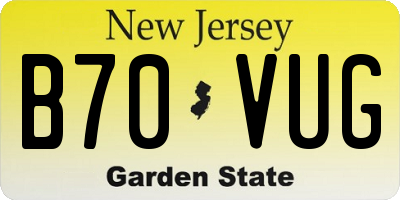NJ license plate B70VUG