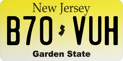 NJ license plate B70VUH