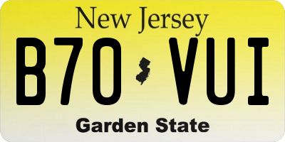 NJ license plate B70VUI