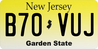 NJ license plate B70VUJ