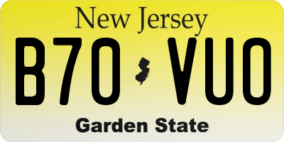 NJ license plate B70VUO