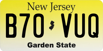 NJ license plate B70VUQ