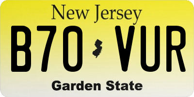 NJ license plate B70VUR