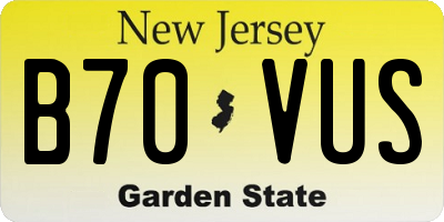 NJ license plate B70VUS