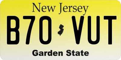 NJ license plate B70VUT