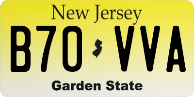 NJ license plate B70VVA