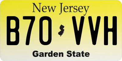 NJ license plate B70VVH