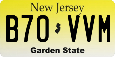 NJ license plate B70VVM
