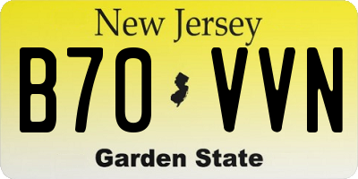 NJ license plate B70VVN