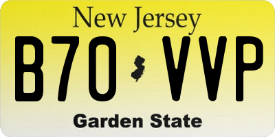 NJ license plate B70VVP