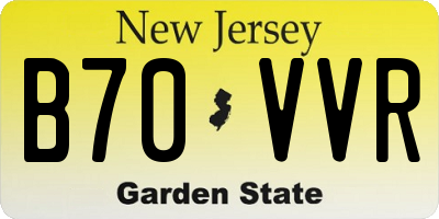 NJ license plate B70VVR